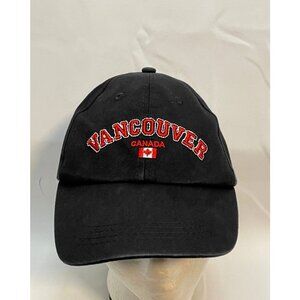 Vancouver Canada hat 6 1/2" strap back Tee Pee black